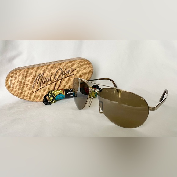 Maui Jim Accessories Maui Jim Gold Aviator Pilot Sunglasses Brown